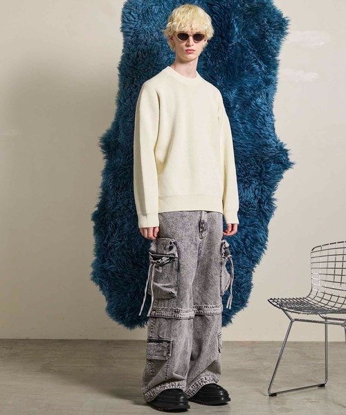 MAISON SPECIAL（メゾンスペシャル）の「《UNISEX》Prime-Over Pullover Crew Neck Knit/プライムオーバープルオーバークルーネックニット【MAISON SPECIAL/メゾンスペシャル】（ニット/セーター・メンズ・アイボリー/ブラック/ピンク/バーガンディー・0/1/2）」の6枚目の写真