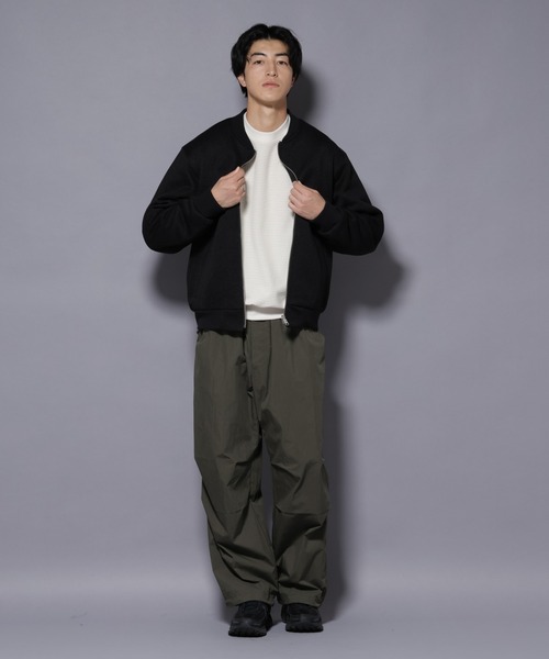 セール】ニットフリースZIPブルゾン(セットアップ可)（ブルゾン