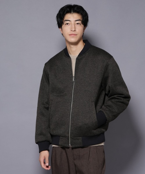 セール】ニットフリースZIPブルゾン(セットアップ可)（ブルゾン
