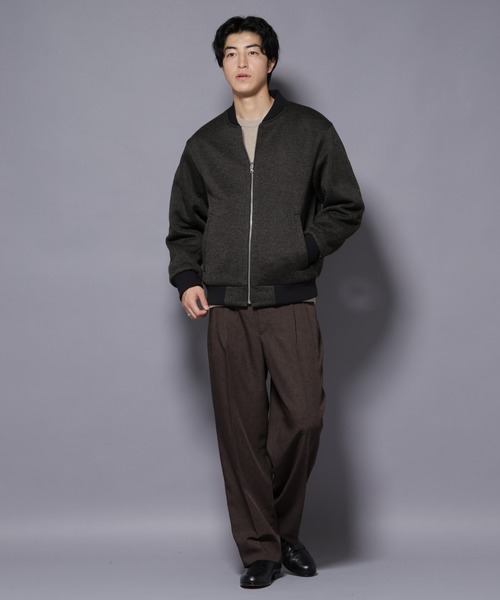 セール】ニットフリースZIPブルゾン(セットアップ可)(ブルゾン セール】ニットフリースZIPブルゾン(セットアップ可)(ブルゾン