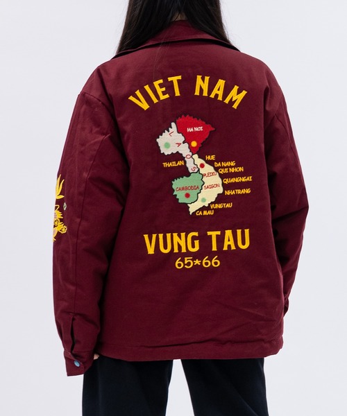 JOHN'S CLOSET(ジョンズクローゼット)の「【22】リバーシブル ベトナムジャケット 別珍&ナイロンリップ コットンツイル&ナイロンリップ(ミリタリージャケット・メンズ・マルーン/グリーン/オフホワイト/ブラック・X-LARGE/LARGE/MEDIUM)」の4枚目の写真