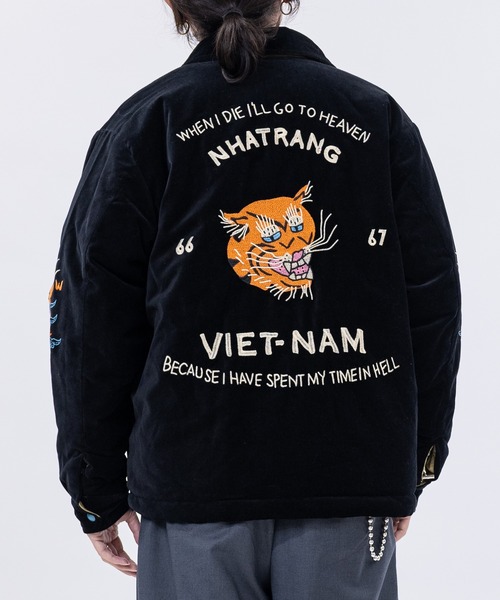 JOHN'S CLOSET(ジョンズクローゼット)の「【22】リバーシブル ベトナムジャケット 別珍&ナイロンリップ コットンツイル&ナイロンリップ(ミリタリージャケット・メンズ・マルーン/グリーン/オフホワイト/ブラック・X-LARGE/LARGE/MEDIUM)」の1枚目の写真