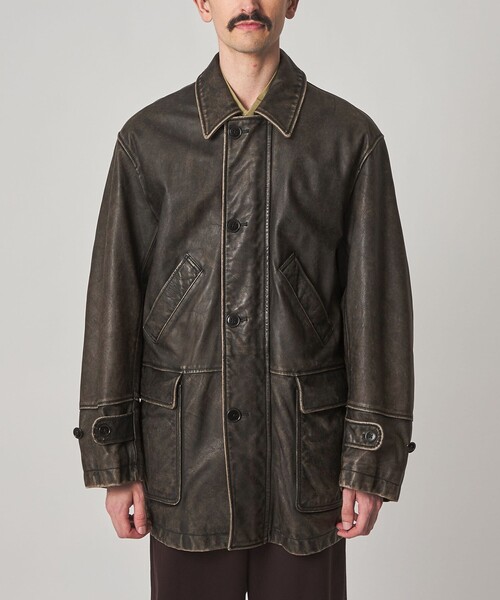 極美品❕　steven alan real leather car coat STEVEN ALAN（スティーブンアラン） コート ジャケット 「AVIREX × LTR