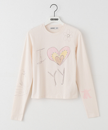 【Geek Office / ギークオフィス】OPEN YY Knitted BEADED I LOVE YY TEE