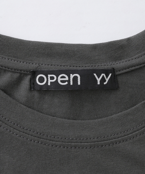 OPEN Yy(オープンワイワイ)の「【Geek Office / ギークオフィス】OPEN YY Knitted BEADED I LOVE YY TEE(Tシャツ/カットソー・レディース・チャコールグレー/ホワイト・SMALL)」の6枚目の写真