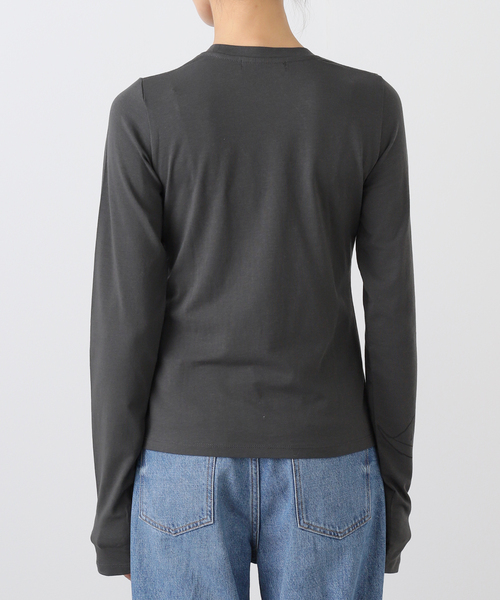 OPEN Yy(オープンワイワイ)の「【Geek Office / ギークオフィス】OPEN YY Knitted BEADED I LOVE YY TEE(Tシャツ/カットソー・レディース・チャコールグレー/ホワイト・SMALL)」の12枚目の写真