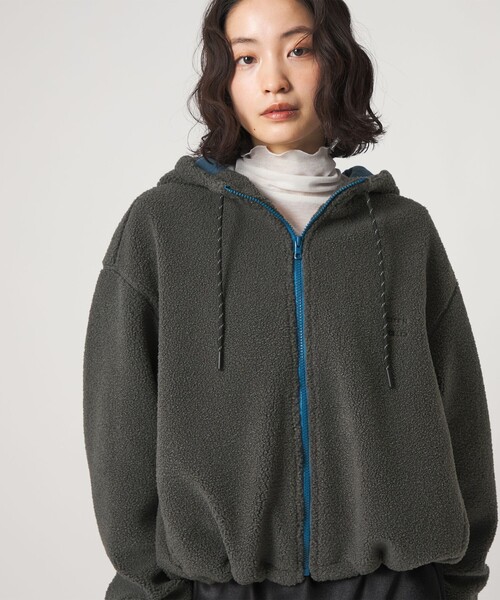 CITEN（シテン）の「＜CITEN＞ロゴボアフリースブルゾン（ブルゾン・レディース・ブラウン系/ダークグレー・S/M）」の3枚目の写真