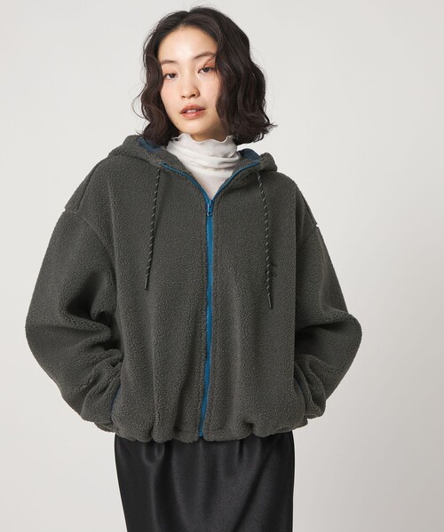 CITEN（シテン）の「＜CITEN＞ロゴボアフリースブルゾン（ブルゾン・レディース・ブラウン系/ダークグレー・S/M）」の4枚目の写真