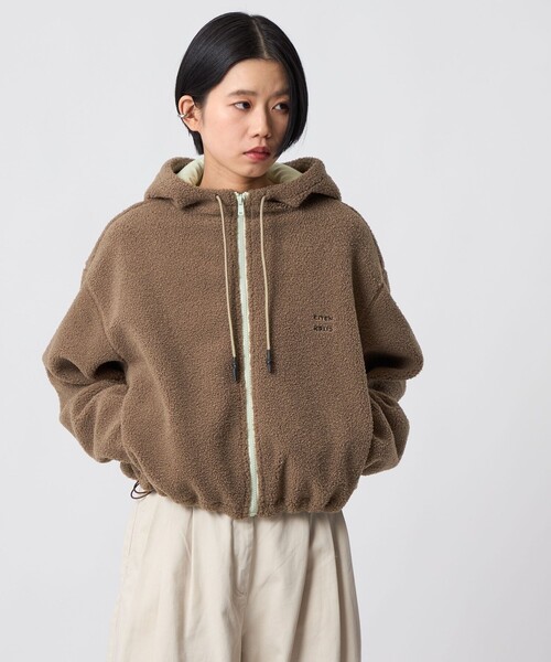 CITEN（シテン）の「＜CITEN＞ロゴボアフリースブルゾン（ブルゾン・レディース・ブラウン系/ダークグレー・S/M）」の7枚目の写真