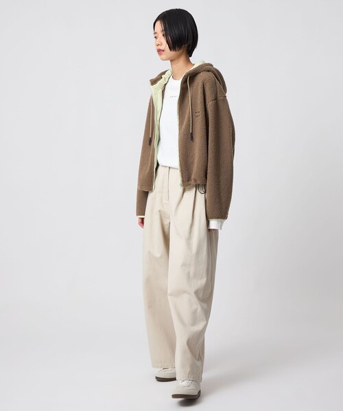 CITEN（シテン）の「＜CITEN＞ロゴボアフリースブルゾン（ブルゾン・レディース・ブラウン系/ダークグレー・S/M）」の9枚目の写真