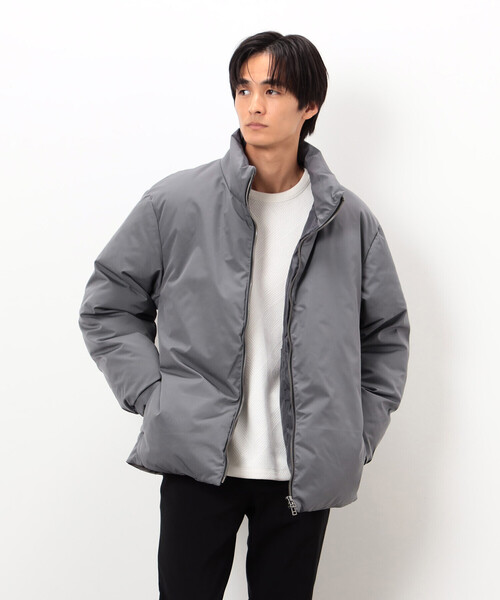 COMME CA ISM（コムサイズム）の「ポリエステル タッサー 機能中綿 スタンドカラーブルゾン（ブルゾン・メンズ・グレー/ブラック・LARGE/MEDIUM）」の6枚目の写真