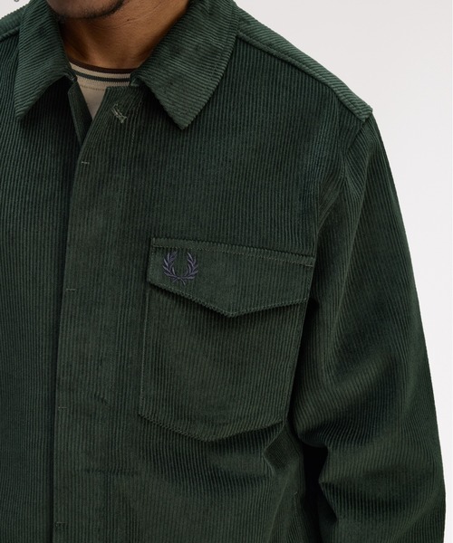 FRED PERRY（フレッドペリー）の「Corduroy Overshirt／コーデュロイオーバーシャツ（シャツ/ブラウス・メンズ・ネイビー/グリーン・M/L）」の16枚目の写真
