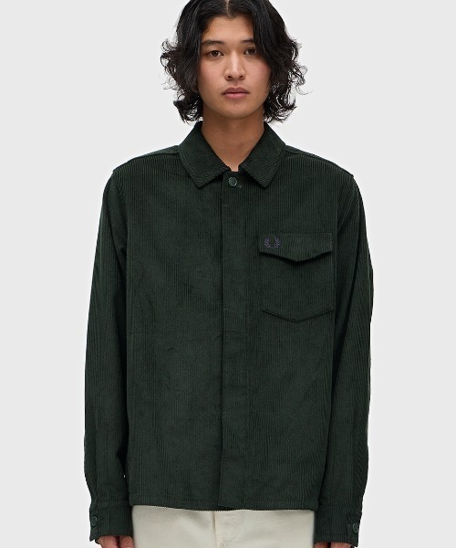 FRED PERRY（フレッドペリー）の「Corduroy Overshirt／コーデュロイオーバーシャツ（シャツ/ブラウス・メンズ・ネイビー/グリーン・M/L）」の13枚目の写真