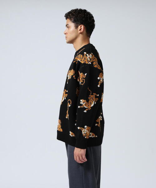 BEAVER（ビーバー）の「B omnivore/ビーオムニボー　TIGER KNIT TOP（ニット/セーター・メンズ・ナチュラル/ブラック・L/M/XL）」の12枚目の写真