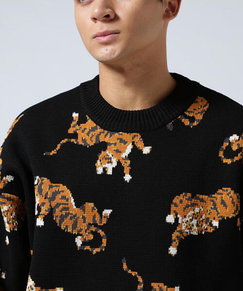 BEAVER（ビーバー）の「B omnivore/ビーオムニボー　TIGER KNIT TOP（ニット/セーター・メンズ・ナチュラル/ブラック・L/M/XL）」の14枚目の写真