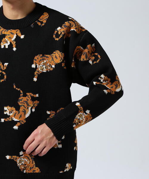 BEAVER（ビーバー）の「B omnivore/ビーオムニボー　TIGER KNIT TOP（ニット/セーター・メンズ・ナチュラル/ブラック・L/M/XL）」の15枚目の写真