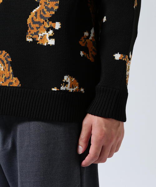 BEAVER（ビーバー）の「B omnivore/ビーオムニボー　TIGER KNIT TOP（ニット/セーター・メンズ・ナチュラル/ブラック・L/M/XL）」の16枚目の写真
