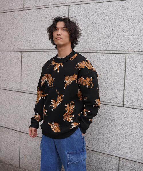 BEAVER（ビーバー）の「B omnivore/ビーオムニボー　TIGER KNIT TOP（ニット/セーター・メンズ・ナチュラル/ブラック・L/M/XL）」の20枚目の写真