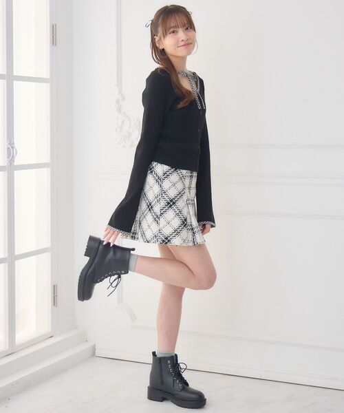 ems excite（エムズエキサイト）の「【新色追加】チェックパイピングNTPO（ニット/セーター・レディース・ブラウン/ブラック/ナチュラル/ダークグレー・FREE）」の18枚目の写真