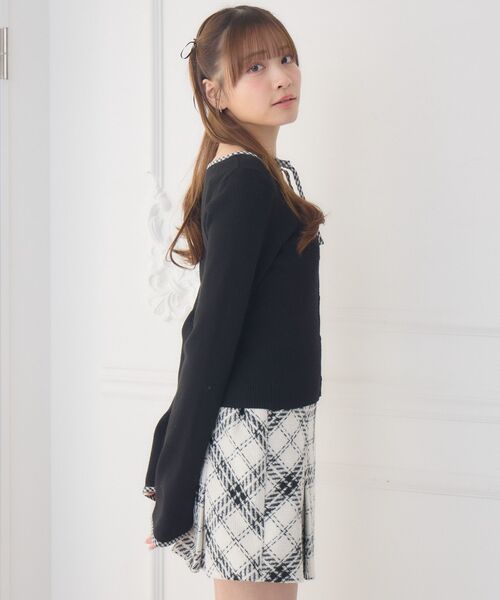 ems excite（エムズエキサイト）の「【新色追加】チェックパイピングNTPO（ニット/セーター・レディース・ブラウン/ブラック/ナチュラル/ダークグレー・FREE）」の22枚目の写真