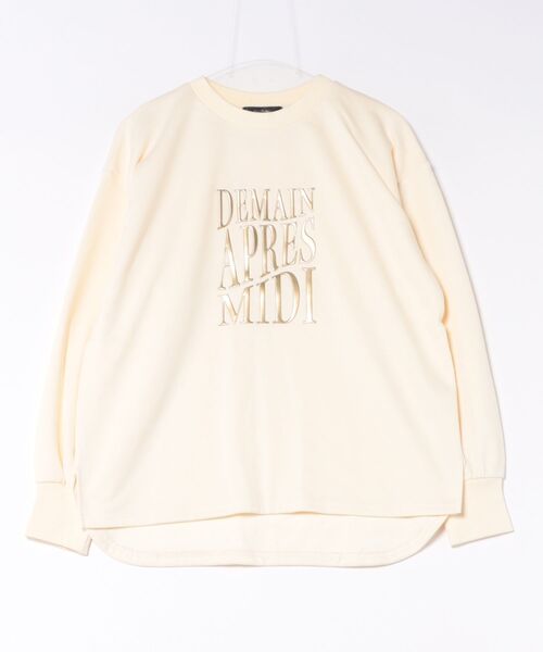 INTERPLANET(インタープラネット)の「TC裏毛メタリクロゴプルオーバー(Tシャツ/カットソー・レディース・アイボリー・FREE)」の1枚目の写真