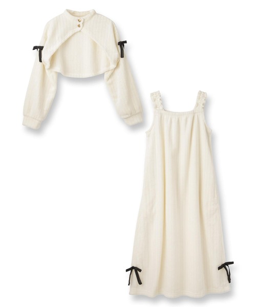 fran de lingerie（フランデランジェリー）の「もこもこ ワンピース ルームウェア パジャマ 冬 あったか 着る毛布 部屋着 レディース モコモコ「メモリーフリース」（ルームウェア/パジャマ・レディース・ホワイト系その他/ダークグレー/ピンク系その他2・M-L）」の2枚目の写真