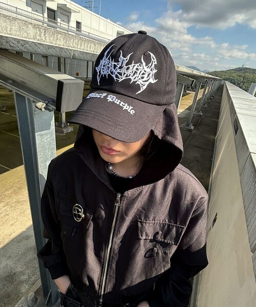 BLACKPURPLE（ブラックパープル）の「Bad-Bat Ball Cap - Black（キャップ・メンズ・ブラック・FREE）」の2枚目の写真