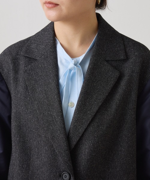 COLLAGE GALLARDAGALANTE(コラージュガリャルダガランテ)の「3つ釦コンビスリーブジャケット(その他アウター・レディース・ベージュ/ネイビー・FREE)」の20枚目の写真