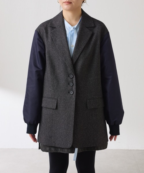 COLLAGE GALLARDAGALANTE(コラージュガリャルダガランテ)の「3つ釦コンビスリーブジャケット(その他アウター・レディース・ベージュ/ネイビー・FREE)」の17枚目の写真