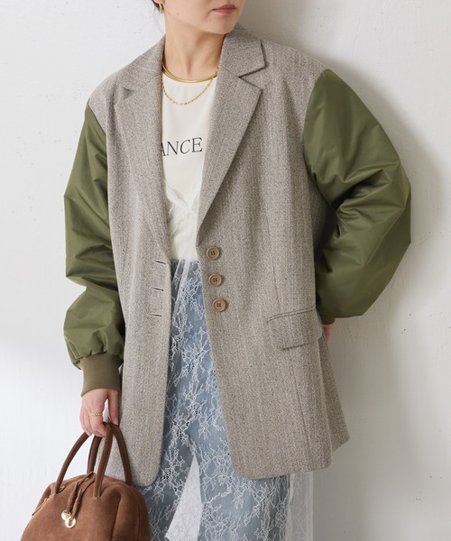 セール】3つ釦コンビスリーブジャケット（その他アウター）｜COLLAGE