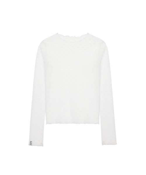 NICK&NICOLE(ニックアンドニコール)の「DOT MESH SCARF TOP_IVORY(Tシャツ/カットソー・レディース・その他・MEDIUM/LARGE)」の5枚目の写真