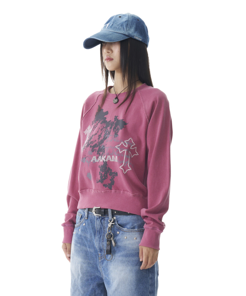 AAKAM(アーカム)の「Cross Studded Sweatshirts (Pink)(スウェット・レディース・その他・1/2)」の3枚目の写真