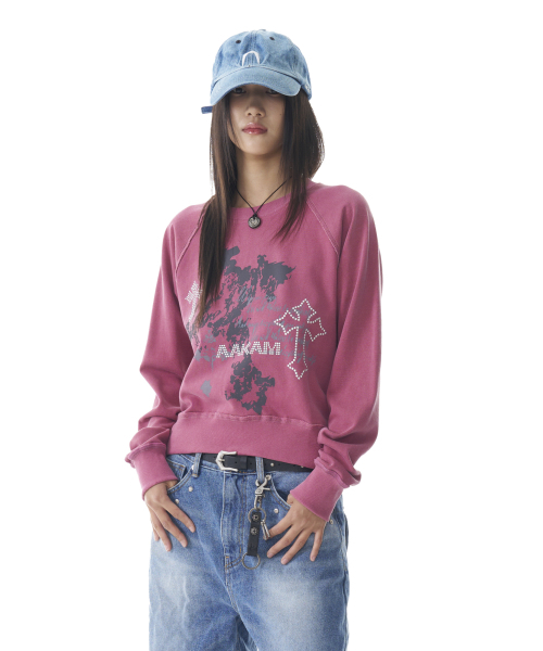 AAKAM(アーカム)の「Cross Studded Sweatshirts (Pink)(スウェット・レディース・その他・1/2)」の8枚目の写真