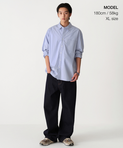 MUSINSA STANDARD（ムシンサスタンダード）の「リラックスドウォッシードポプリンシャツ[ライトパープル]（シャツ/ブラウス・メンズ・その他・LARGE/X-LARGE/XX-LARGE/SMALL/MEDIUM）」の2枚目の写真