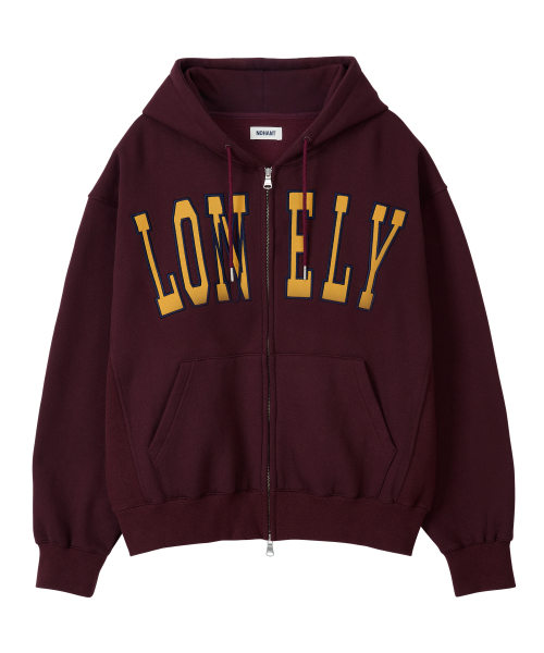 NOHANT（ノアン）の「[裏起毛] LONELY/LOVELY フラッフフーディ ジップアップ バーガンディ（パーカー・レディース・バーガンディー・SMALL/MEDIUM/LARGE）」の9枚目の写真