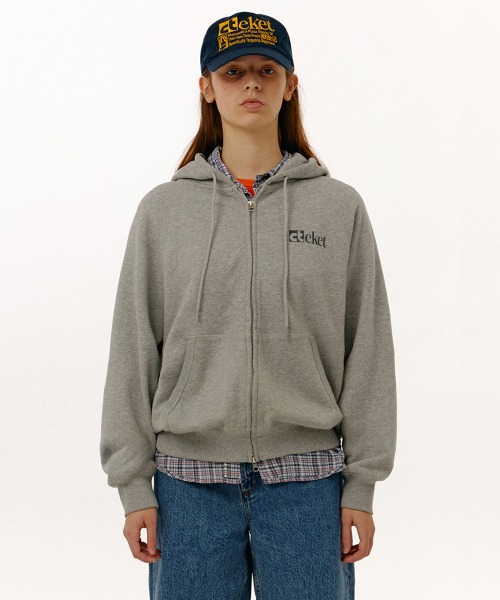 Plan Zip‑Up Hoodie — худи на молнии меланж серый