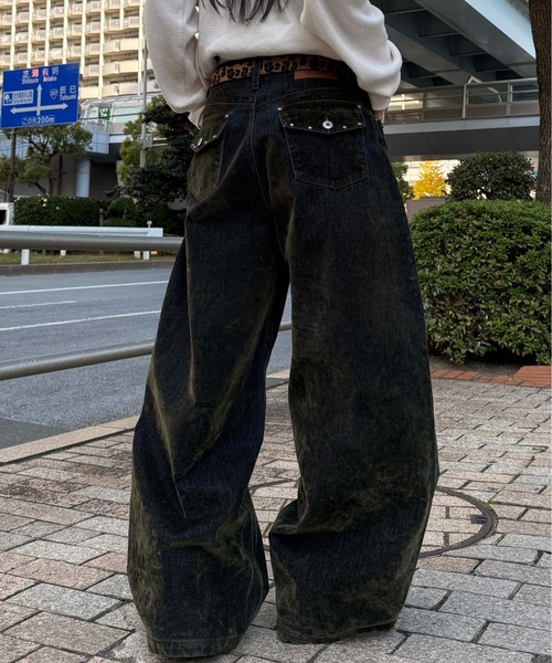 sedacle(セダクル)の「カラーフロッキースタッズカーブデニム(デニムパンツ・メンズ・ボルドー/カーキ・LARGE/MEDIUM/SMALL)」の11枚目の写真
