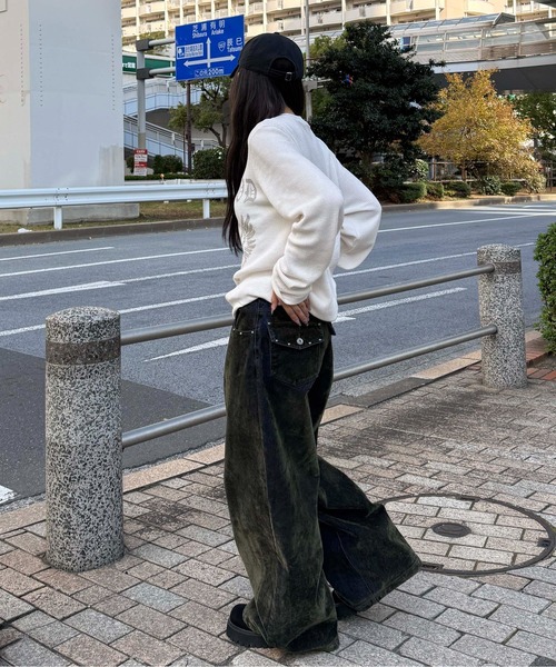 sedacle(セダクル)の「カラーフロッキースタッズカーブデニム(デニムパンツ・メンズ・ボルドー/カーキ・LARGE/MEDIUM/SMALL)」の14枚目の写真