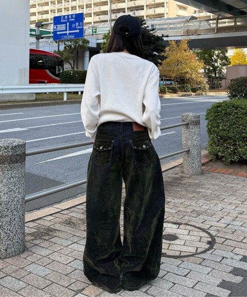 sedacle(セダクル)の「カラーフロッキースタッズカーブデニム(デニムパンツ・メンズ・ボルドー/カーキ・LARGE/MEDIUM/SMALL)」の15枚目の写真