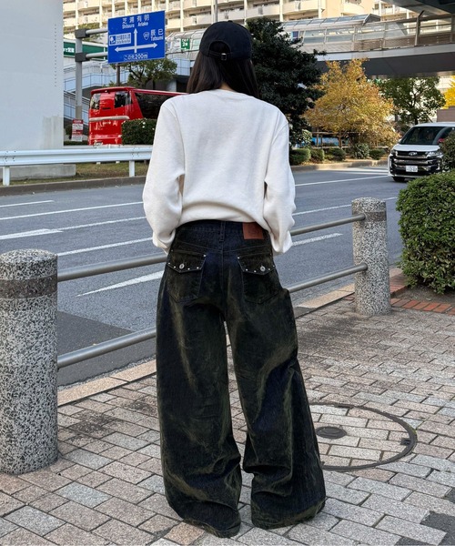 sedacle(セダクル)の「カラーフロッキースタッズカーブデニム(デニムパンツ・メンズ・ボルドー/カーキ・LARGE/MEDIUM/SMALL)」の16枚目の写真