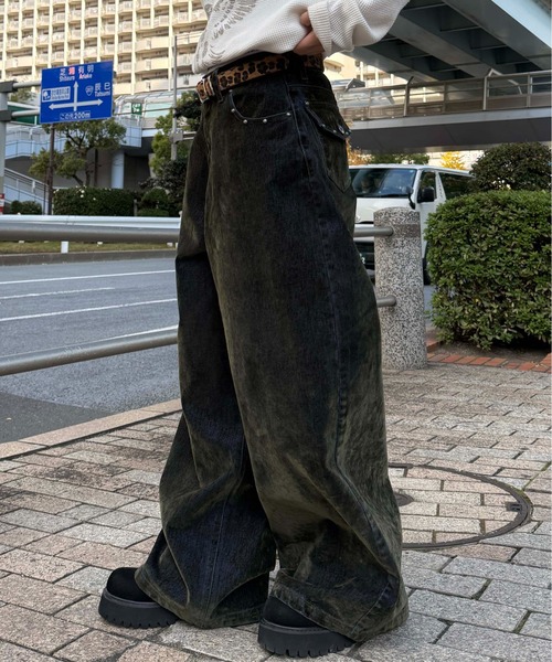 sedacle(セダクル)の「カラーフロッキースタッズカーブデニム(デニムパンツ・メンズ・ボルドー/カーキ・LARGE/MEDIUM/SMALL)」の10枚目の写真