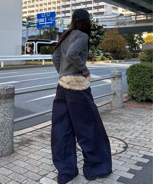 sedacle(セダクル)の「カラーフロッキースタッズカーブデニム(デニムパンツ・メンズ・ボルドー/カーキ・LARGE/MEDIUM/SMALL)」の7枚目の写真