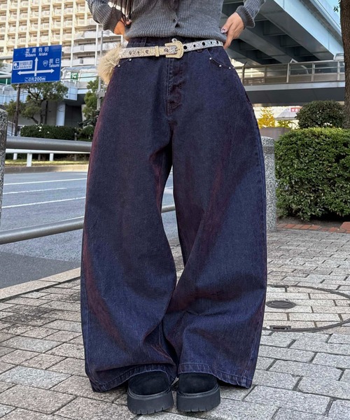 sedacle(セダクル)の「カラーフロッキースタッズカーブデニム(デニムパンツ・メンズ・ボルドー/カーキ・LARGE/MEDIUM/SMALL)」の20枚目の写真