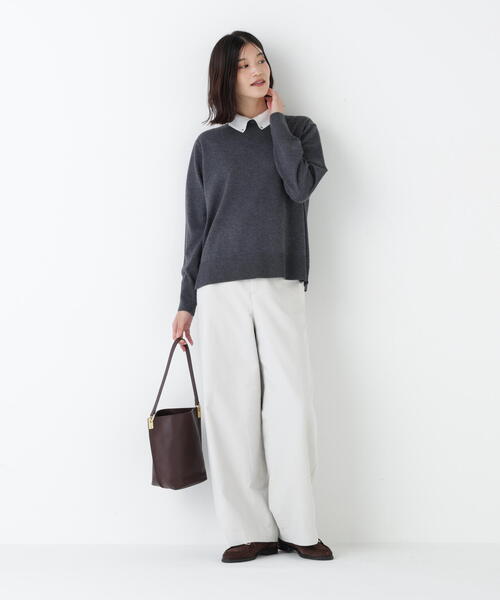 human woman（ヒューマンウーマン）の「◆【ウォッシャブル/3サイズ展開】ストレッチエアリードットコードパンツ（その他パンツ・レディース・グレー/ブルー・LARGE/MEDIUM/SMALL）」の12枚目の写真