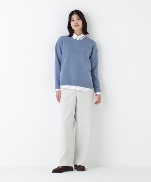 human woman（ヒューマンウーマン）の「◆【ウォッシャブル/3サイズ展開】ストレッチエアリードットコードパンツ（その他パンツ・レディース・グレー/ブルー・LARGE/MEDIUM/SMALL）」の13枚目の写真