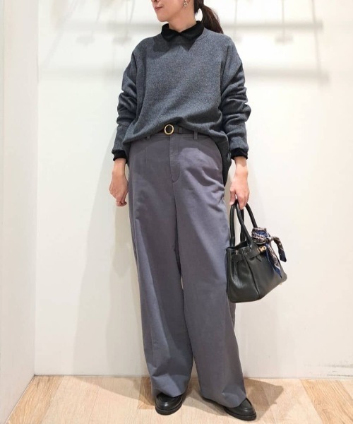 human woman（ヒューマンウーマン）の「◆【ウォッシャブル/3サイズ展開】ストレッチエアリードットコードパンツ（その他パンツ・レディース・グレー/ブルー・LARGE/MEDIUM/SMALL）」の3枚目の写真