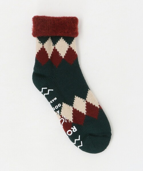 ROTOTO（ロトト）の「＜ROTOTO＞コンフィールームソックス（ソックス/靴下・メンズ・グレー系/ダークグリーン・M）」の2枚目の写真