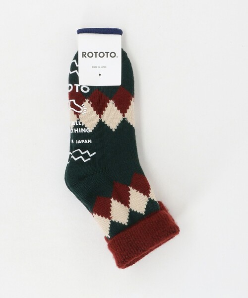 ROTOTO（ロトト）の「＜ROTOTO＞コンフィールームソックス（ソックス/靴下・メンズ・グレー系/ダークグリーン・M）」の6枚目の写真