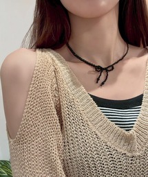 meJane（ミージェーン）の「リボンモチーフパールネックレス（ネックレス）」