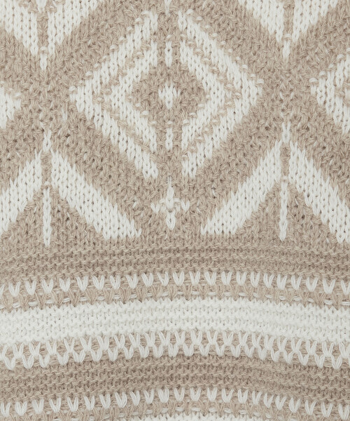K.T KIYOKO TAKASE（キヨコタカセ）の「ジャカード編み スヌード付きニットプルオーバー（ニット/セーター・レディース・ベージュ系その他/ブラック系その他・FREE）」の9枚目の写真